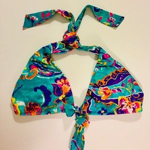 RALPH LAUREN Painted Paisley Bikini Top - S
